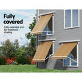 Instahut 2.1X2.1M Beige Retractable Awning Pivot Arm Window