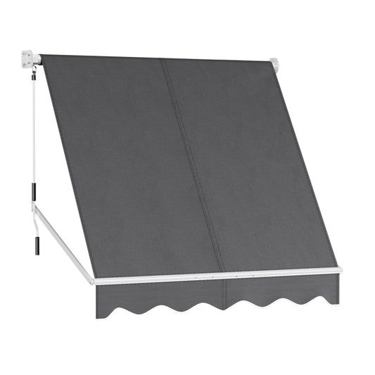 Instahut Retractable Window Awning 2.1x2.1m Grey Outdoor Blind
