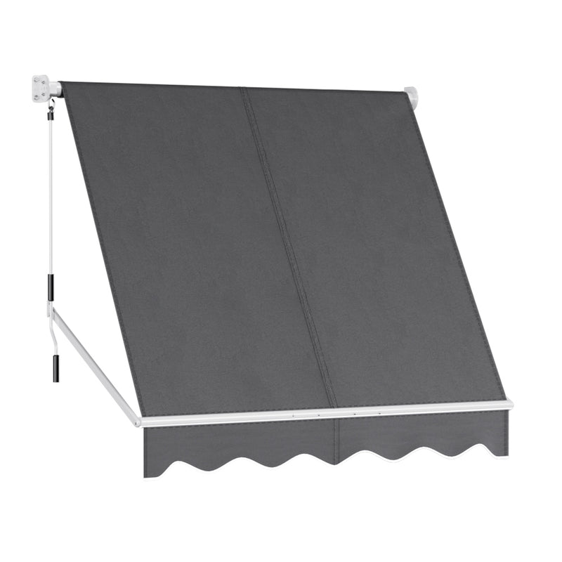 Instahut Retractable Window Awning 2.1x2.1m Grey Outdoor Blind