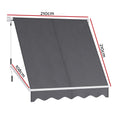 Instahut Retractable Window Awning 2.1x2.1m Grey Outdoor Blind