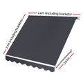 Instahut Retractable Awning 2.4x2.1m Pivot Arm Outdoor Blind