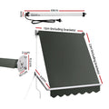 Instahut Motorised Pivot Arm Awning Window Sun Shade 1.5 X 2.1M Grey