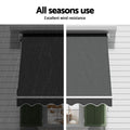 Instahut Motorised Pivot Arm Awning Window Sun Shade 2.1 X 2.1M Grey