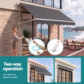 Instahut Motorised Pivot Arm Awning Window Sun Shade 2.8 X 2.1M Grey