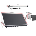Instahut Motorised Pivot Arm Awning Window Sun Shade 3.1 X 2.1M Grey