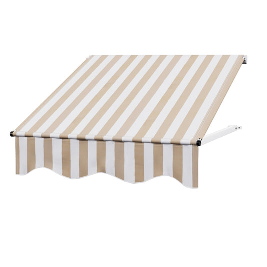 Instahut Window Door Awning 1mx1m Beige Polyester Aluminium
