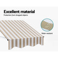Instahut Window Door Awning 1mx1m Beige Polyester Aluminium