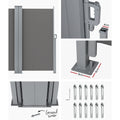 Instahut Side Awning 1.8X6M Grey Retractable Privacy Screen