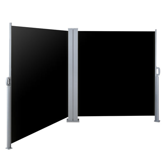 Instahut Side Awning 2x6m Retractable Sun Shade Outdoor Black
