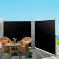 Instahut Side Awning 2x6m Retractable Sun Shade Outdoor Black