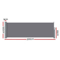 Instahut Side Awning 1X3M Grey Retractable Outdoor Sun Shade