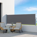Instahut Side Awning 1X3M Grey Retractable Outdoor Sun Shade