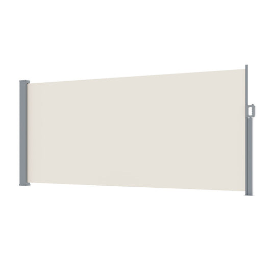 Instahut Side Awning 1.4X3M Retractable Cream Outdoor Sun Shade