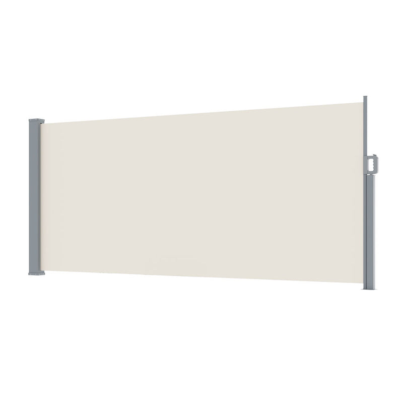 Instahut Side Awning 1.4X3M Retractable Cream Outdoor Sun Shade
