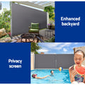Instahut Side Awning 1.4x3M Grey Retractable Sun Shade Screen