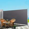 Instahut Side Awning 1.4x3M Grey Retractable Sun Shade Screen