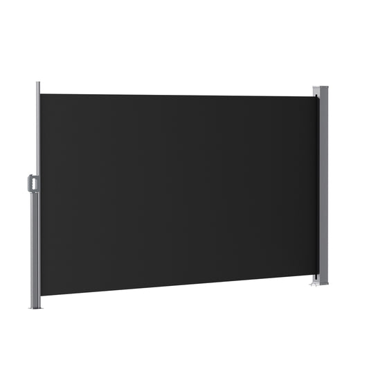 Instahut Side Awning 1.8X3M Black Retractable Sun Shade Privacy