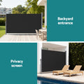 Instahut Side Awning 1.8X3M Black Retractable Sun Shade Privacy