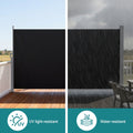 Instahut Side Awning 1.8X3M Black Retractable Sun Shade Privacy