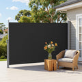 Instahut Side Awning 1.8X3M Black Retractable Sun Shade Privacy