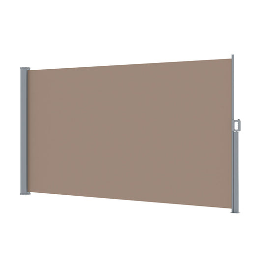 Instahut Side Awning 1.8X3M Brown Retractable Sun Shade Screen