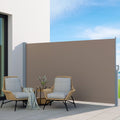 Instahut Side Awning 1.8X3M Brown Retractable Sun Shade Screen