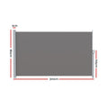 Instahut Side Awning 1.8X3M Grey Retractable Privacy Screen
