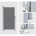 Instahut Side Awning 1.8X3M Grey Retractable Privacy Screen