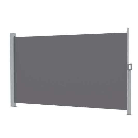 Instahut 1.8X4M Side Awning Retractable Privacy Screen Outdoor Sun Shade Grey