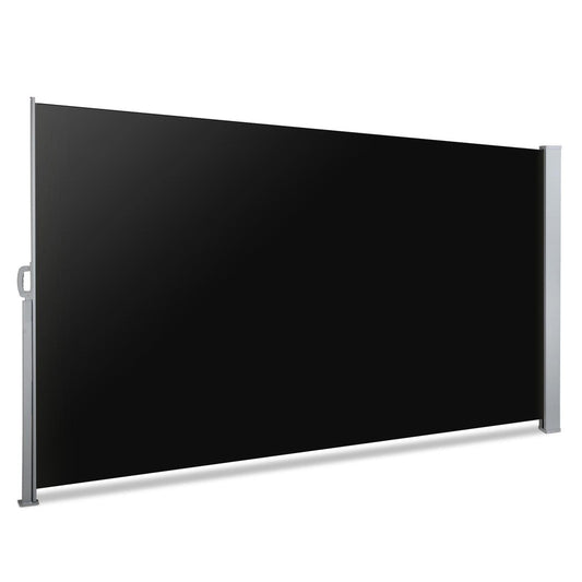 Instahut Side Awning 2X3M Black Retractable Privacy Screen