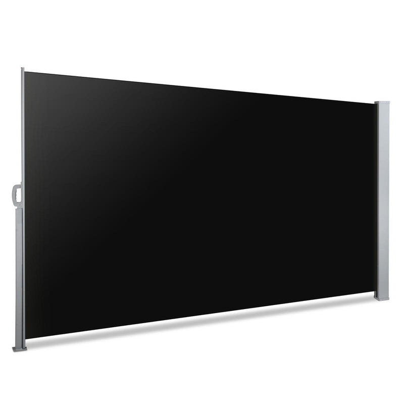 Instahut Side Awning 2X3M Black Retractable Privacy Screen