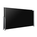 Instahut Side Awning 2X3M Black Retractable Sun Shade Privacy Screen X2