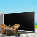 Instahut Side Awning 2X3M Black Retractable Sun Shade Privacy Screen X2