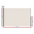 Instahut Retractable Side Awning 2X3M Cream Outdoor Sun Shade