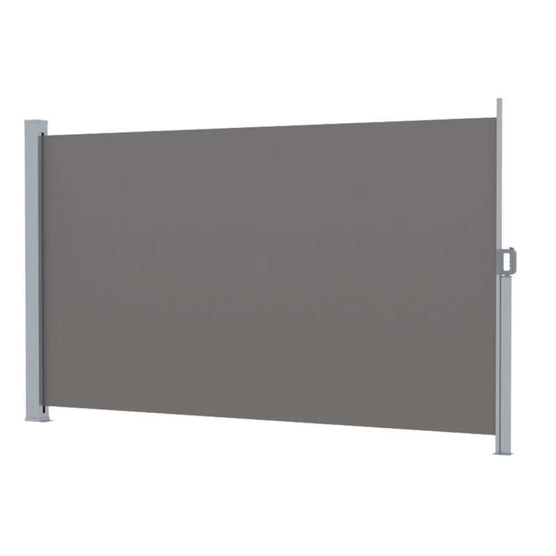 Instahut Side Awning 2x3m Grey Retractable Privacy Screen Sun Shade