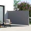 Instahut Side Awning 2x3m Grey Retractable Privacy Screen Sun Shade