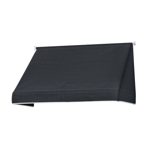 Instahut Window Door Awning 1.2x0.6m Black Polyester Steel
