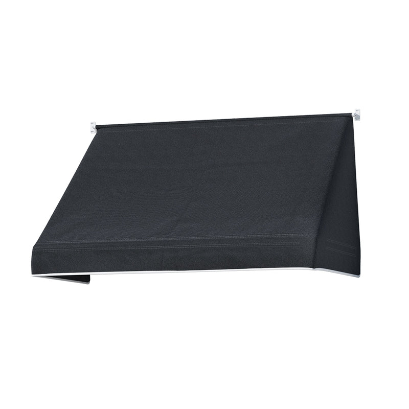 Instahut Window Door Awning 1.2x0.6m Black Polyester Steel