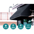 Instahut Window Door Awning 1.2x0.6m Black Polyester Steel
