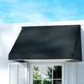 Instahut Window Door Awning 1.2x0.6m Black Polyester Steel