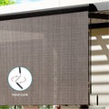 Instahut 2.1x2.5M Outdoor Blinds Roll Down Retractable Brown