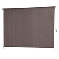 Instahut 3X2.5M Outdoor Blinds Awning Roll Down Retractable Knit Fabric Outdoor Blinds Window Shade Brown