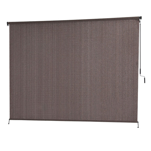 Instahut Outdoor Blinds Light Filtering Roll Down Awning Shade 3X2.5M Brown