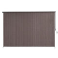 Instahut 3X2.5M Outdoor Blinds Awning Roll Down Retractable Knit Fabric Outdoor Blinds Window Shade Brown