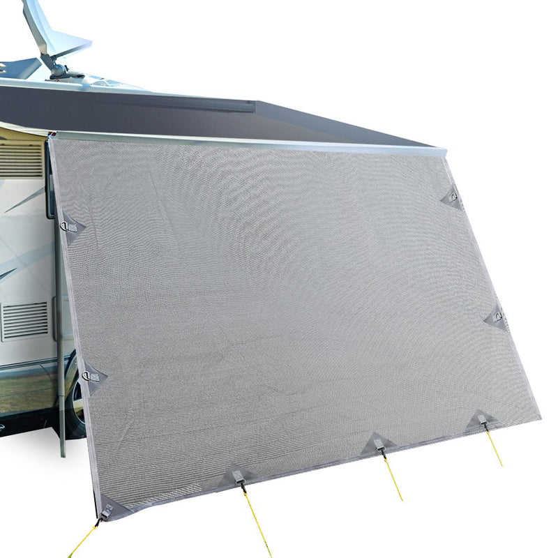 Caravan Privacy Screen 3.7X1.95M End Wall Sun Shade Grey