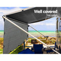 Caravan Privacy Screen 3.7X1.95M End Wall Sun Shade Grey