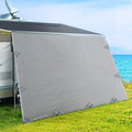 Caravan Awning End Wall 4.6x1.95M Privacy Screen Roll Out Grey