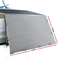 Caravan Roll Out Awning 4.9x1.95M End Wall Side Sun Shade Grey