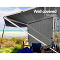 Caravan Awning End Wall 1.95 x 2.2M Privacy Screen Sun Shade Grey