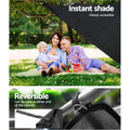 Caravan Privacy Screen 1.95x2.2M Roll Out Awning Sun Shade Black